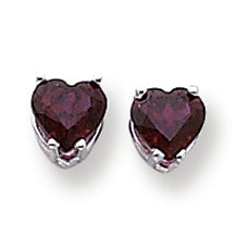 2.2 Carat 14K White Gold 6mm Heart Rhodalite Garnet earring