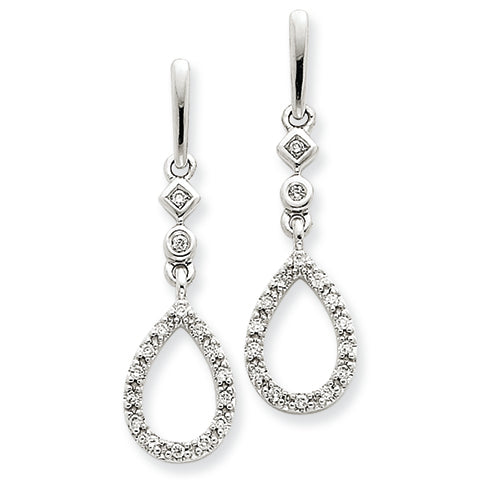 0.3 Carat 14K White Gold Diamond Teardrop Earrings