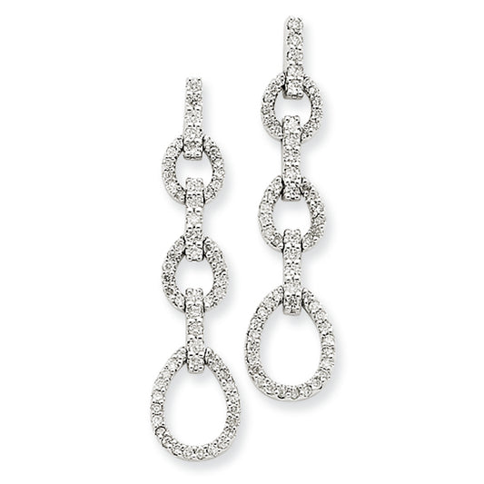 0.5 Carat 14K White Gold Diamond Teardrop Earrings
