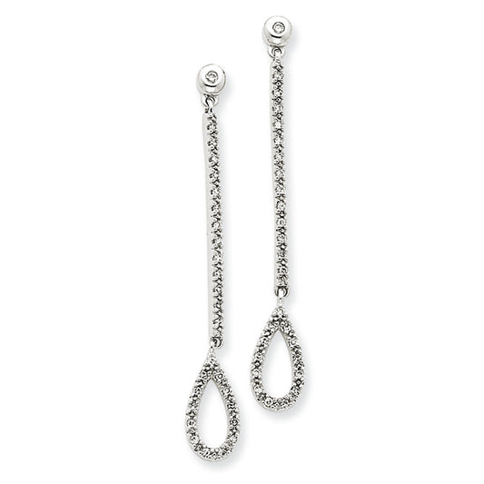 0.2 Carat 14K White Gold Diamond Stick & Teardrop Earrings