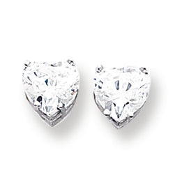 14K Gold Cubic Zirconia Diamond heart stud earring