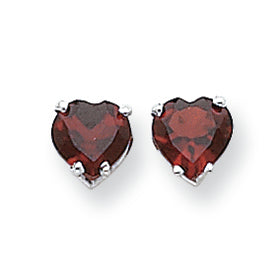 2.6 Carat 14K White Gold 7mm Heart Garnet earring