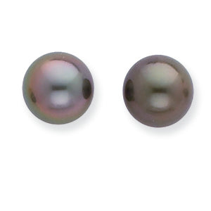 14K White Gold 8-9mm Salt Water Cultured Tahitian Pearl Earrings