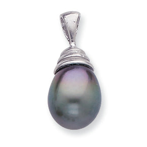 14K White Gold 9mm Salt Water Cult. Tahitian Pearl Drop Pendant
