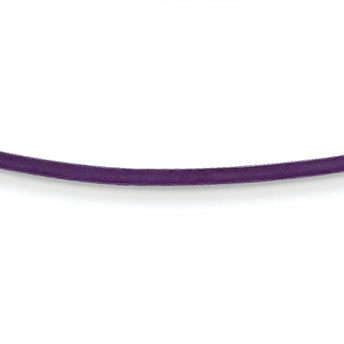 14K Gold 1.6mm 16in Violet Leather Cord Necklace 16 Inches