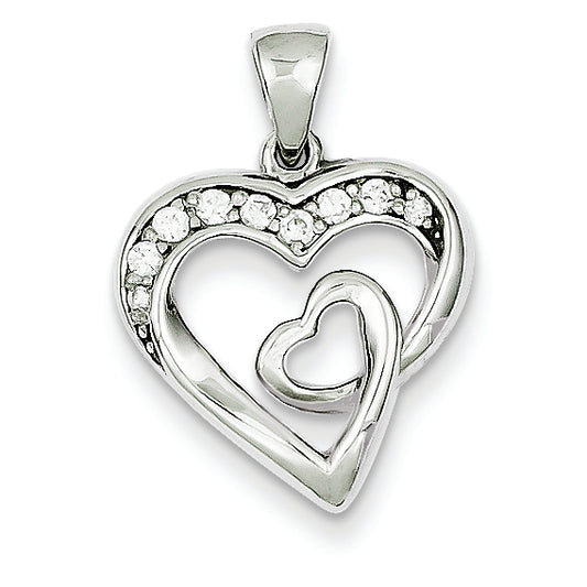 0.1 Carat 14K White Gold Diamond heart pendant