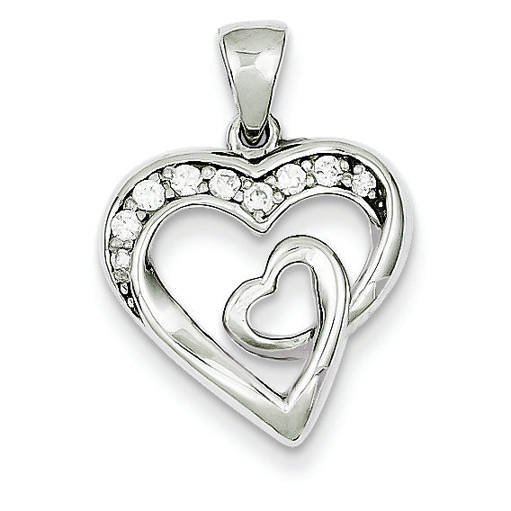 0.1 Carat 14K White Gold Diamond heart pendant