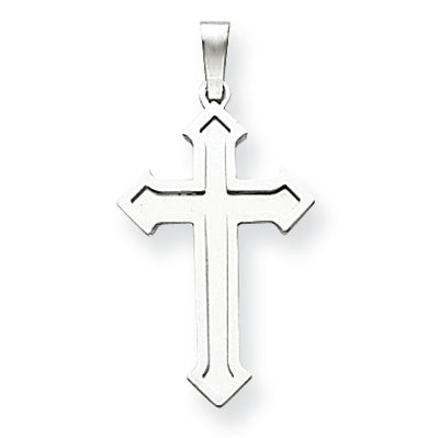 14K White Gold Passion Cross Pendant