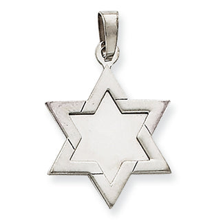 14K White Gold Star of David Pendant