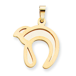 14K GoldY and 14K GoldW Two-Tone Solid Satin Chai Charm