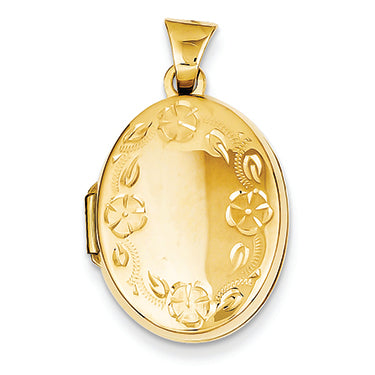 14K Gold Hand Engraved Locket