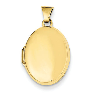 14K Gold Plain Polished Oval Locket