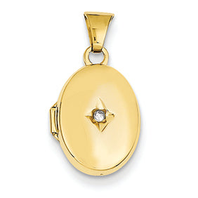 14K Gold Diamond Locket