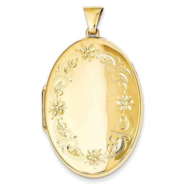 14K Gold Floral Design Locket