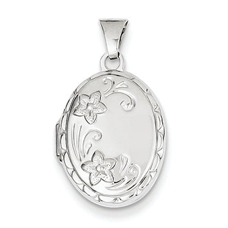 14K White Gold Locket