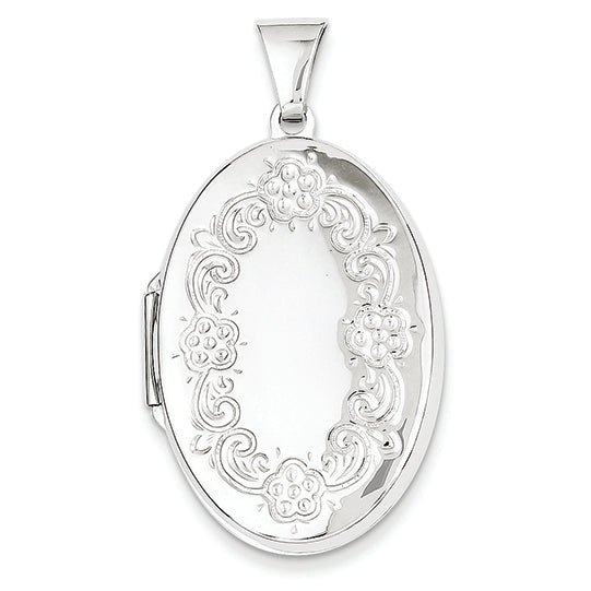 14K White Gold Locket