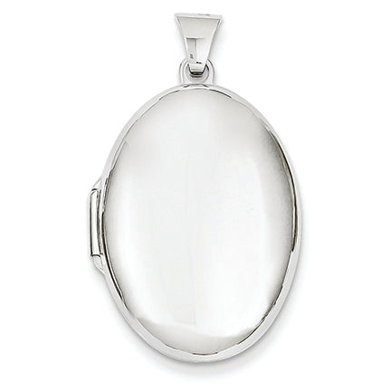 14K White Gold Polished Domed Locket