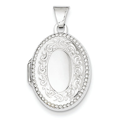 14K White Gold Locket