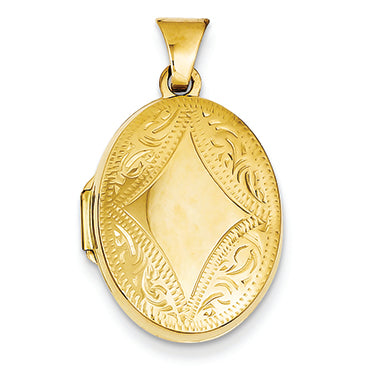 14K Gold Oval Locket