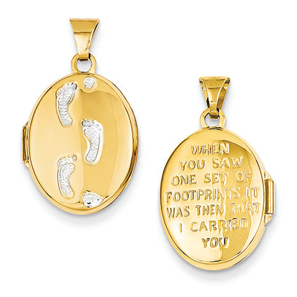 14K Gold Footprints Locket