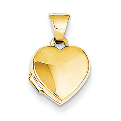 14K Gold Plain Heart Locket