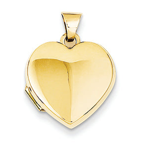 14K Gold Plain Heart Locket