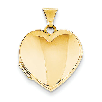 14K Gold Plain Heart Locket