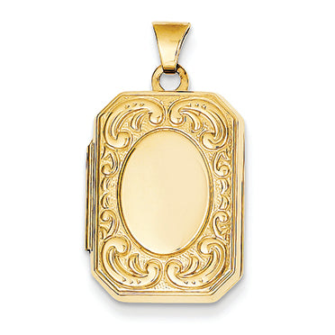 14K Gold Rectangle Locket