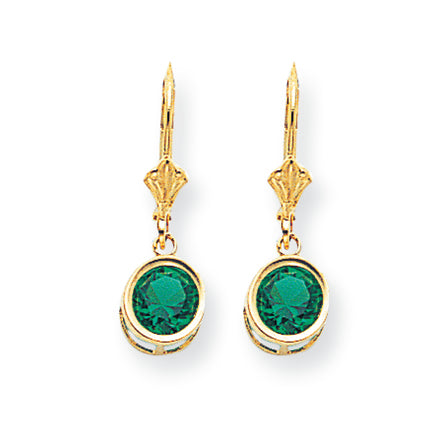1.6 Carat 14K Gold 6mm Mount St. Helens leverback earring