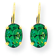 3.2 Carat 14K Gold 8x6mm Oval Mount St. Helens leverback earring