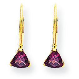1.2 Carat 14K Gold 5mm Rhodalite Garnet leverback earring