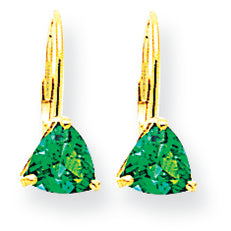 1.6 Carat 14K Gold 6mm Trillion Mount St. Helens leverback earring