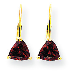 2 Carat 14K Gold 6mm Rhodalite Garnet leverback earring