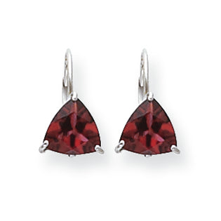 3.4 Carat 14K Gold Rhodalite Garnet Diamond trillion leverback earrin