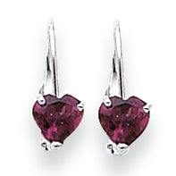 1.2 Carat 14K White Gold 5mm Heart Rhodalite Garnet earring