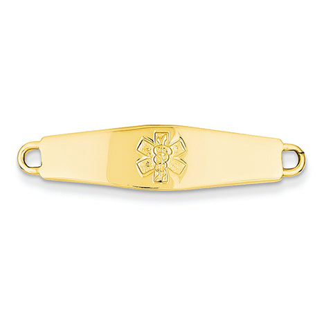 14K Gold Non-enameled Medical Jewelry ID Plate
