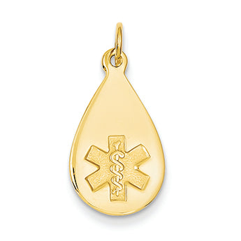 14K Gold Medical Jewelry Unenameled Pendant