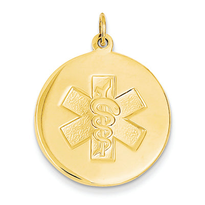 14K Gold Non-enameled Medical Jewelry Pendant