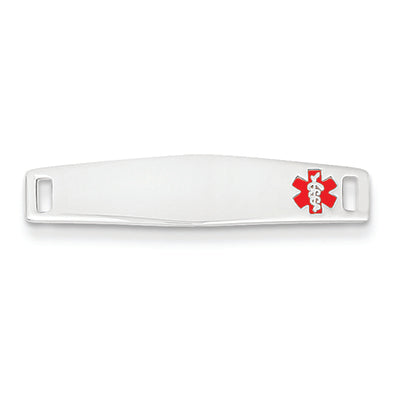 14K White Gold Medical Jewelry ID Plate