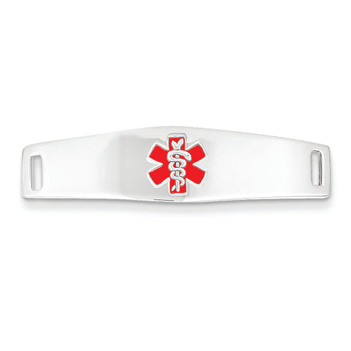 14K White Gold Medical Jewelry ID Plate