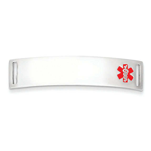 14K White Gold Medical Jewelry ID Plate