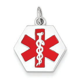 14K White Gold Medical Jewelry Pendant