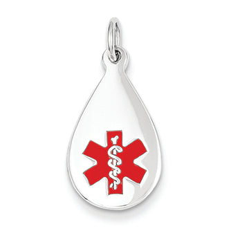 14K White Gold Medical Jewelry Pendant