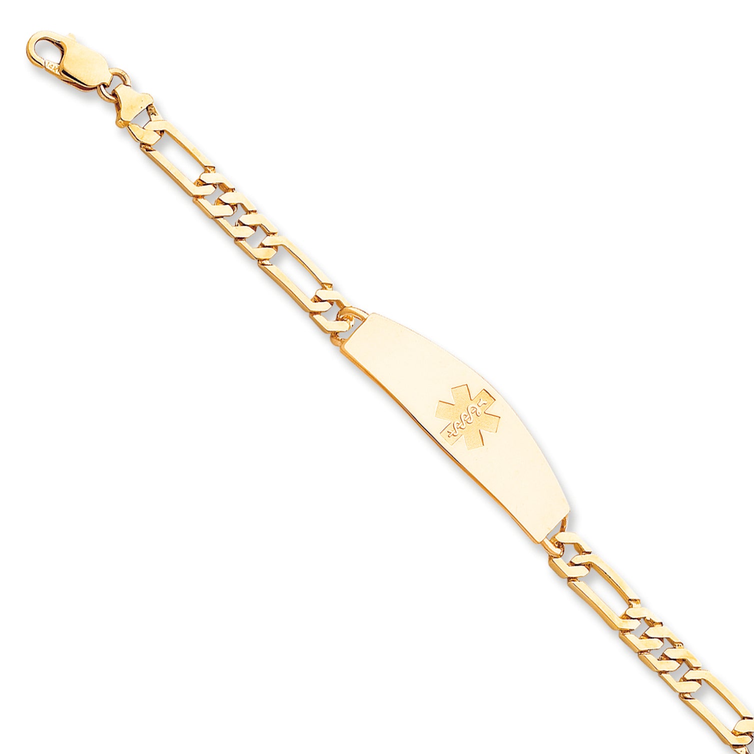 14K Gold Non-enameled Medical ID Bracelet 8 Inches