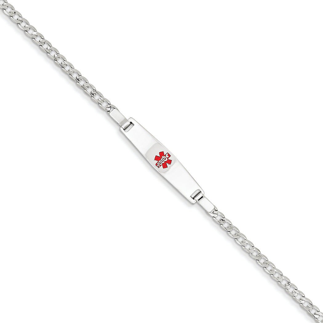 14K White Gold Medical Jewelry  Bracelet 7 Inches