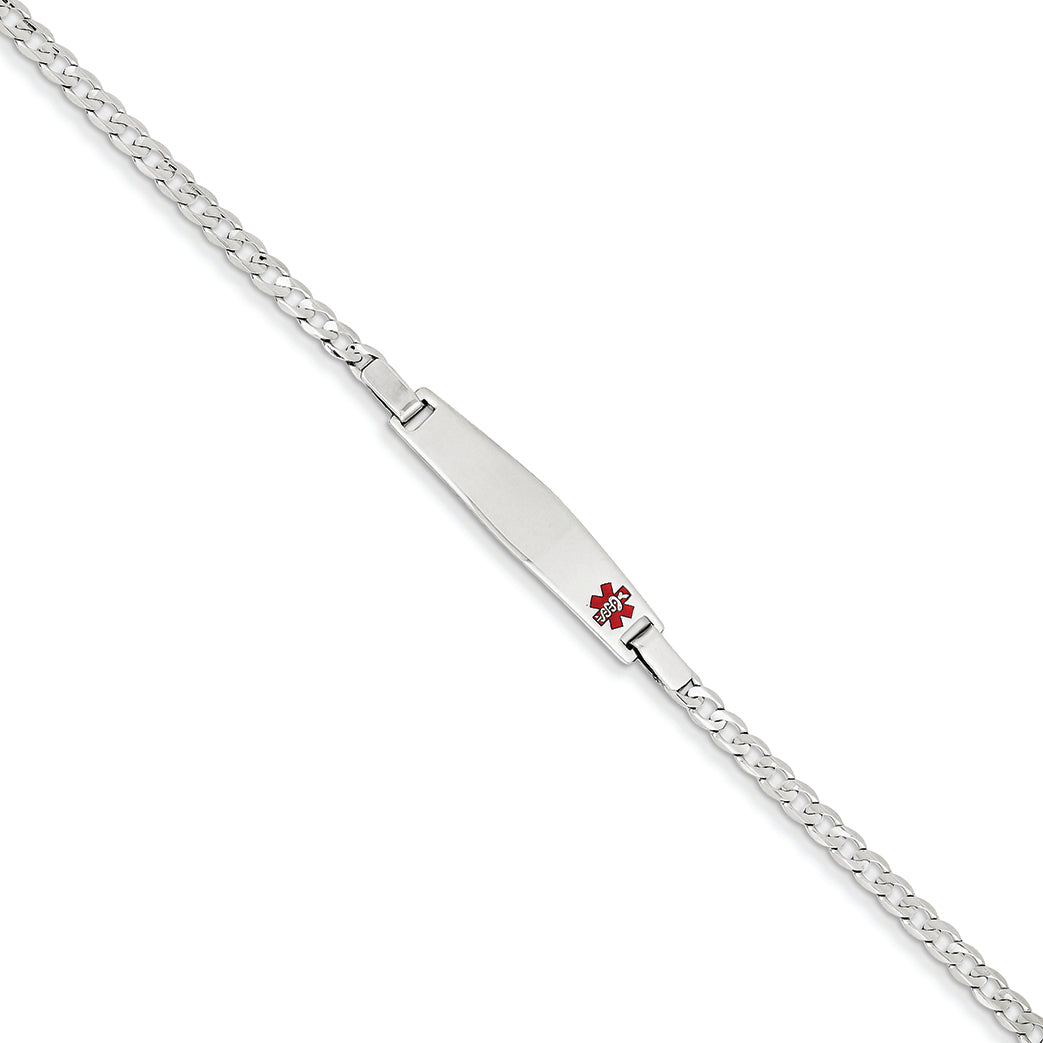 14K White Gold Medical Jewelry  Bracelet 7 Inches