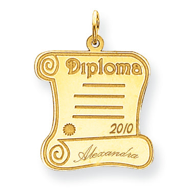 14K Gold Personalized Graduation Charm