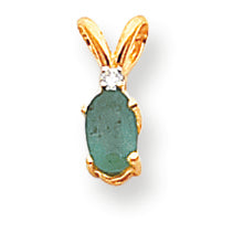 0.5 Carat 14K Gold Emerald Diamond pendant