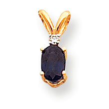 0.7 Carat 14K Gold Sapphire Diamond pendant