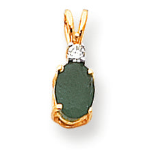 0.9 Carat 14K Gold Emerald Diamond pendant